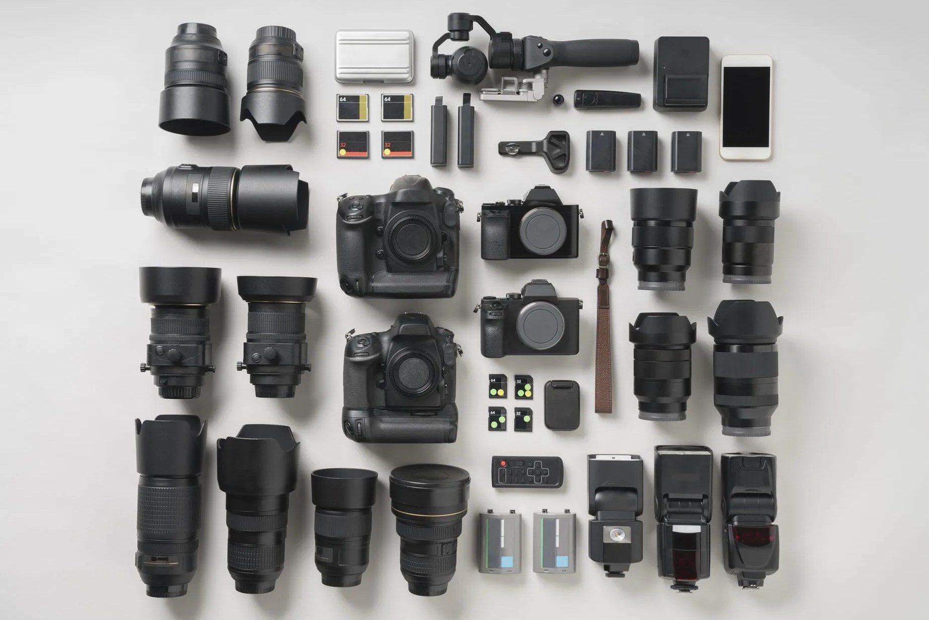 digital camera item knolling style