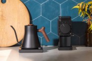 fellow stagg ekg pro kettle and ode grinder 2 on a counter