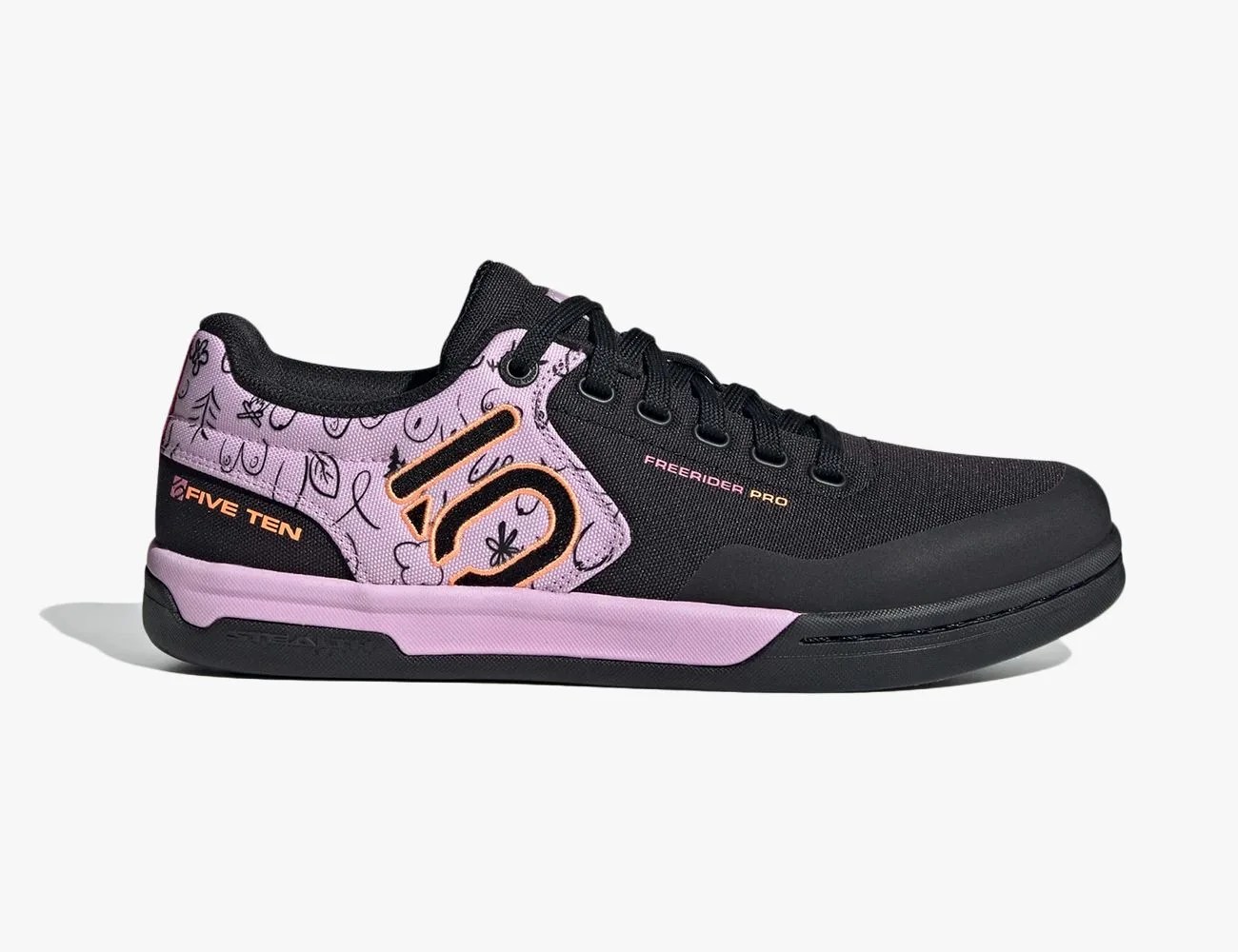 pink and black shoe