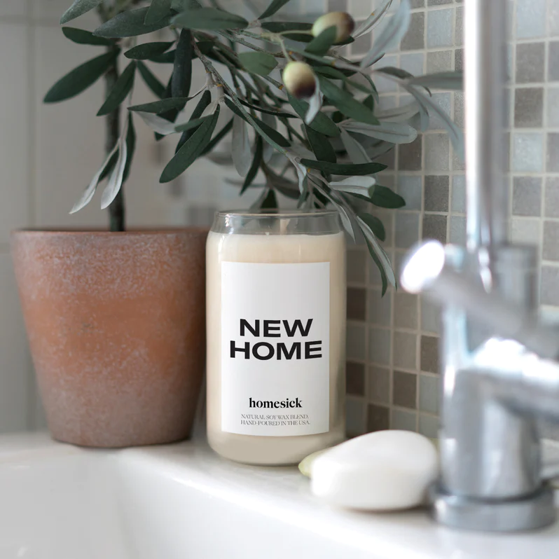 candle on sink