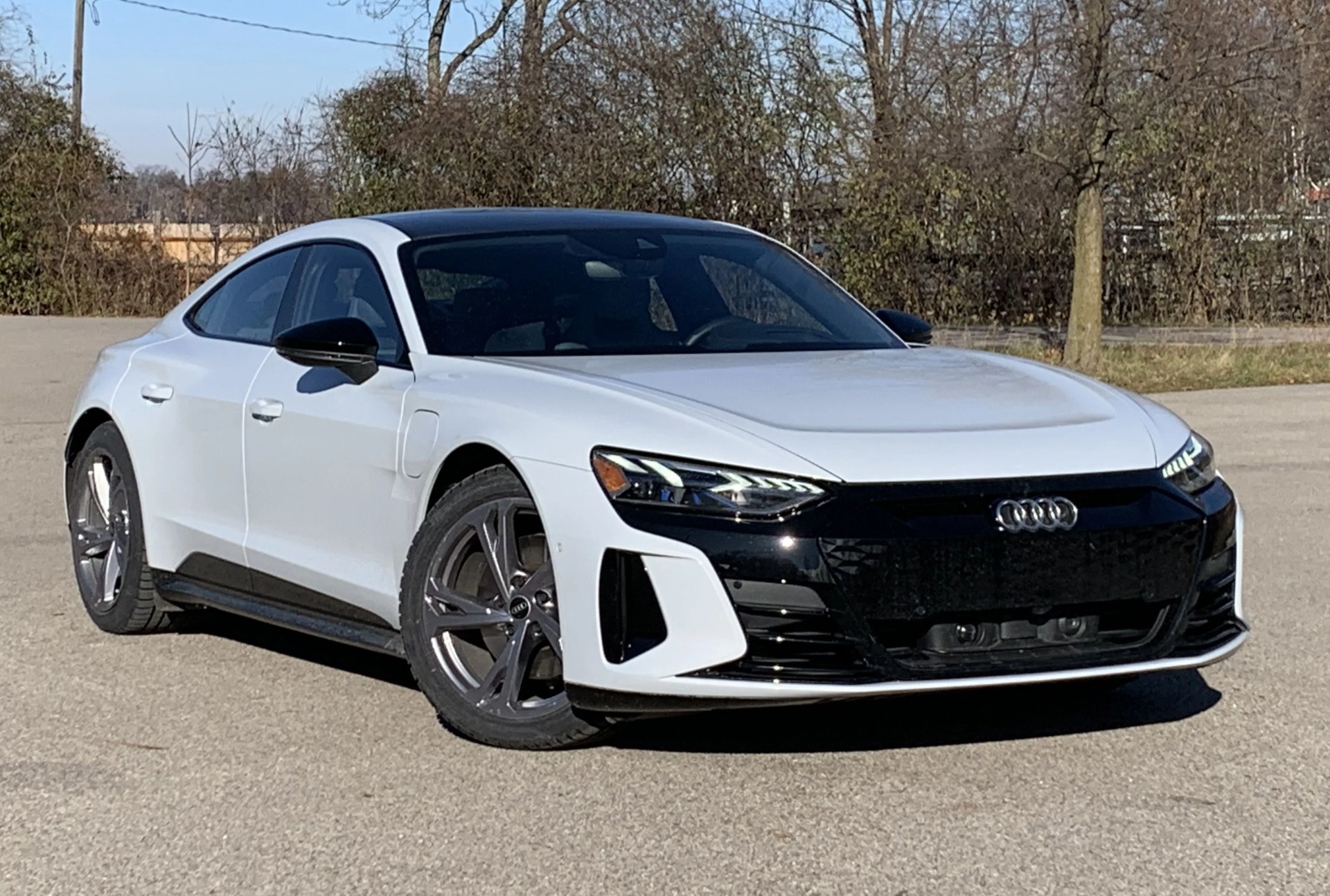 audi e tron gt parked in a lot