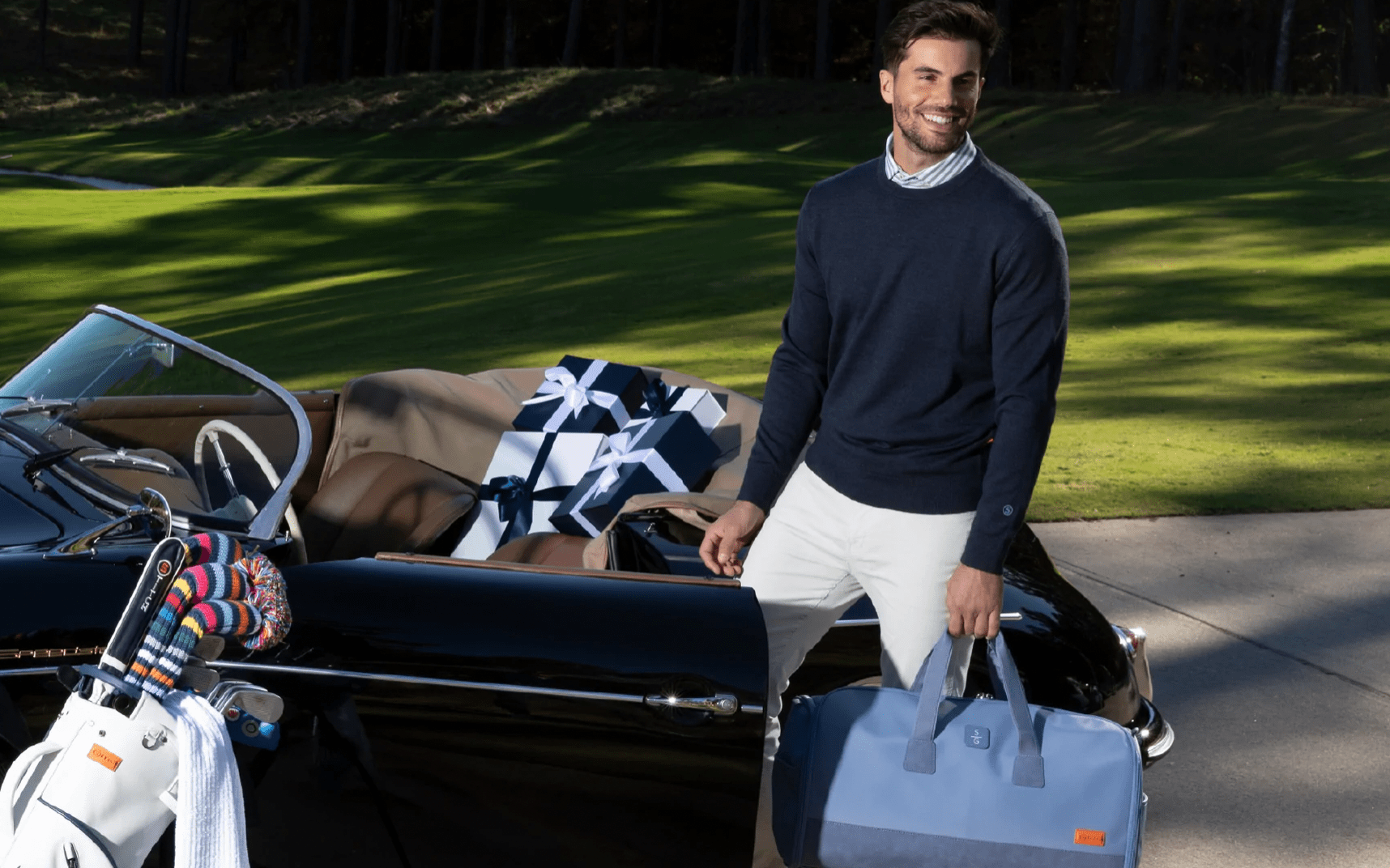 guy with car and bags