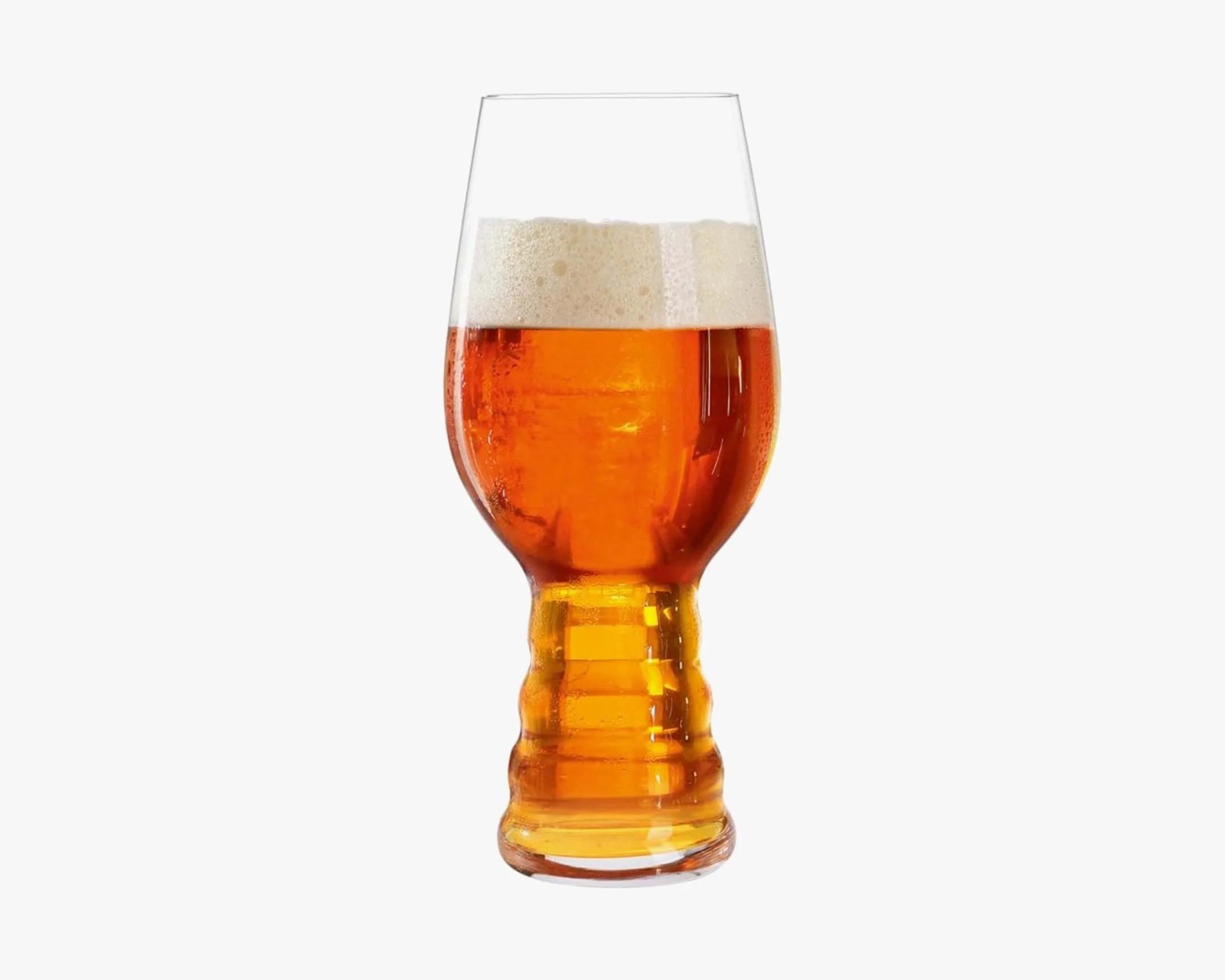 beer glass with amber-colored beer