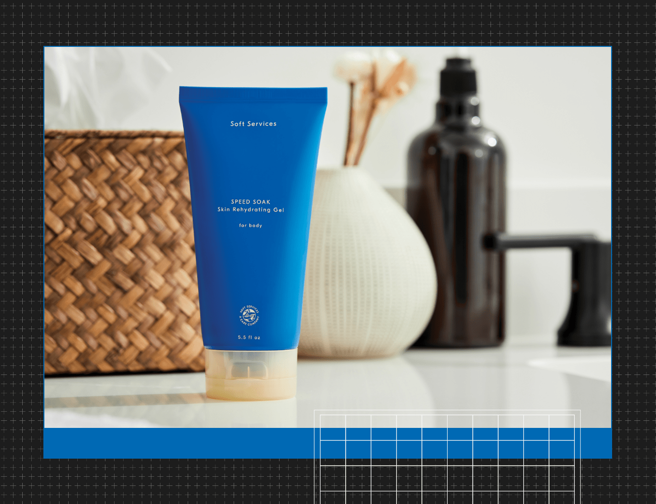 soft services gel bottle on a counter