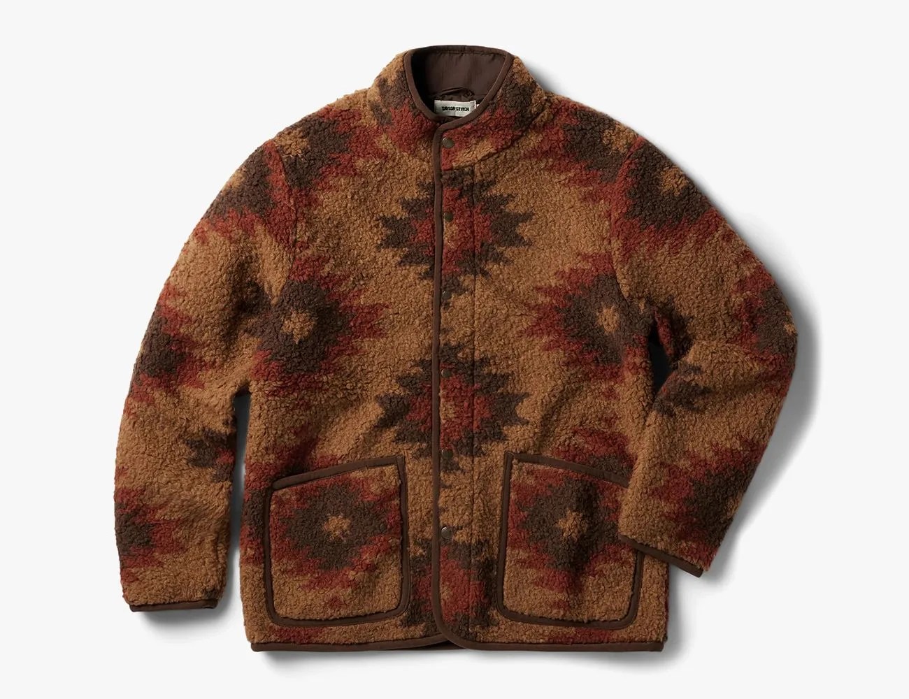 the port jacket in khaki kilim