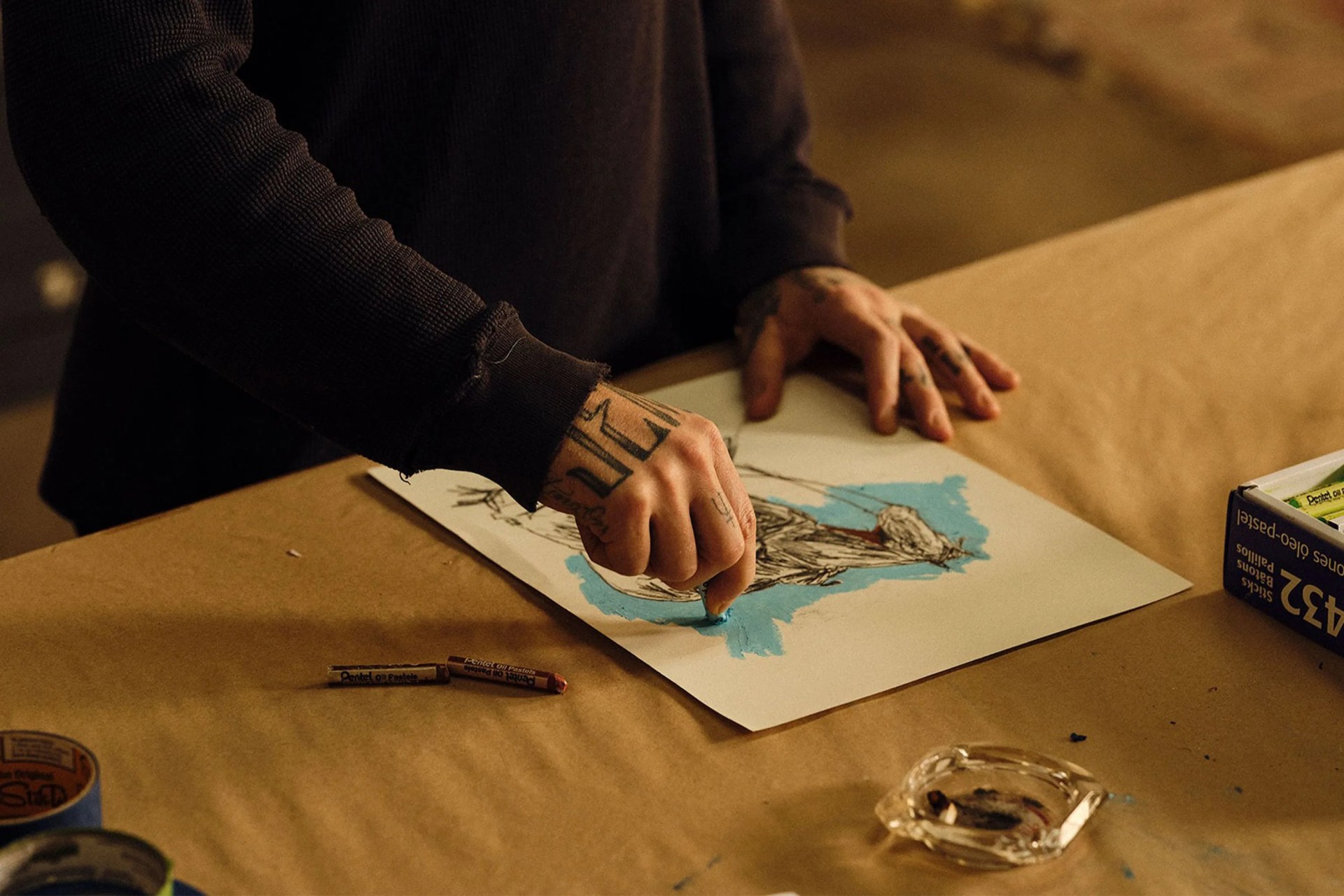 matt mccormick drawings as a collaboration with whiskey peaks and huckberry