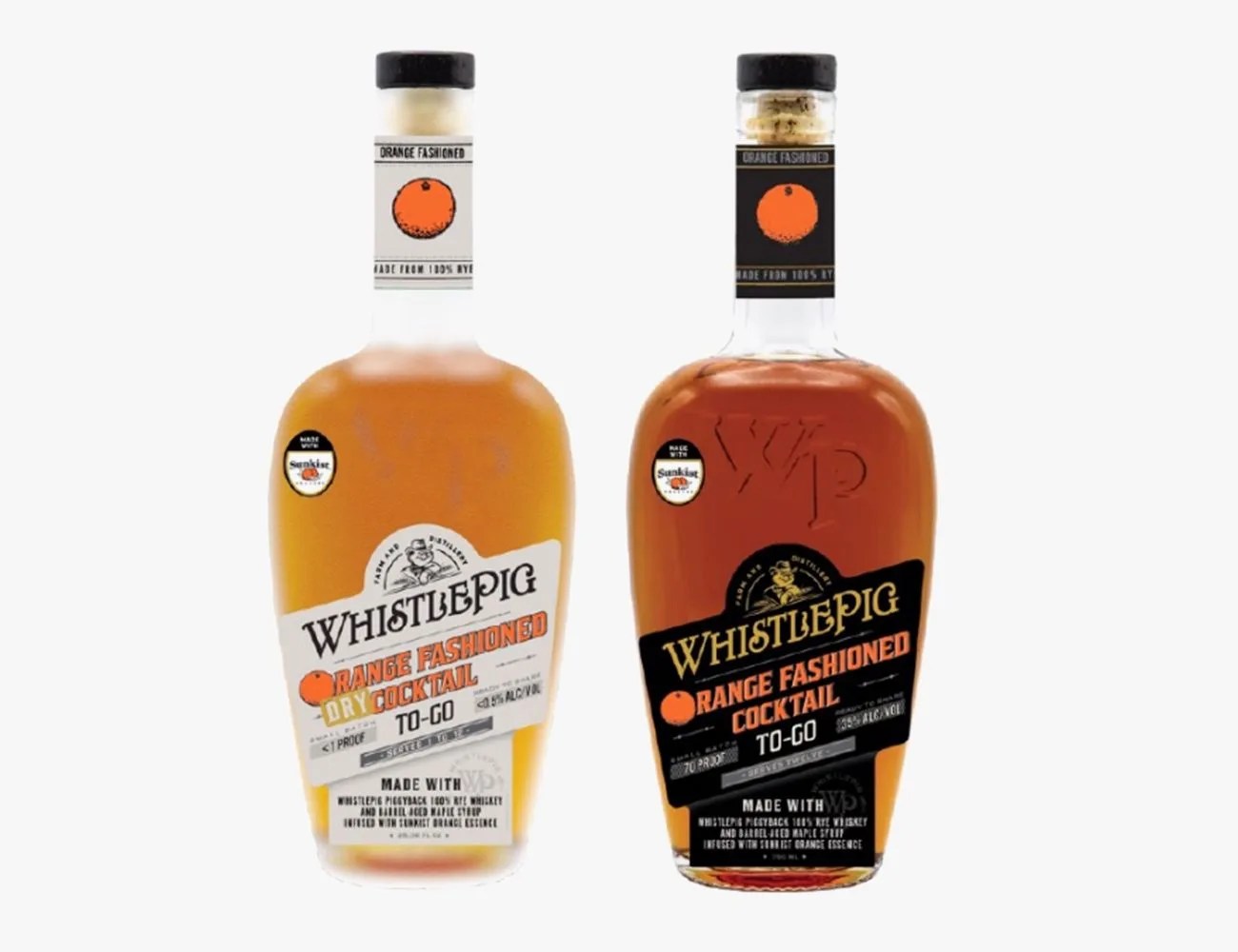 2 whiskey cocktail bottles