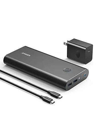 anker powercore 26800mah pd 45w with 60w pd charger, power delivery portable charger bundle for usb c macbook airprodell xps, ipad pro, iphone 141312 series, and more