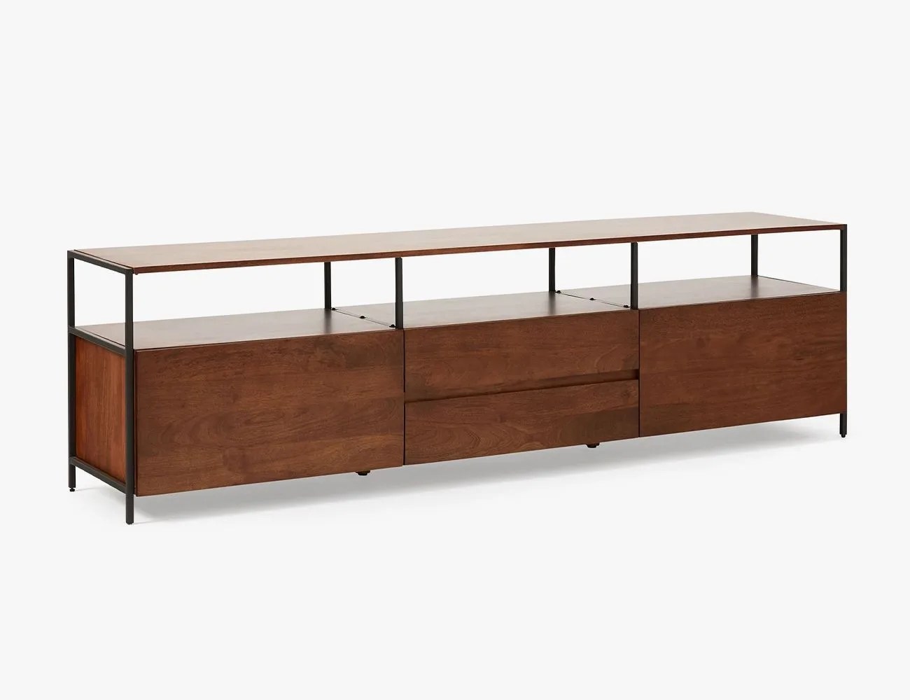 west elm industrial storage media console