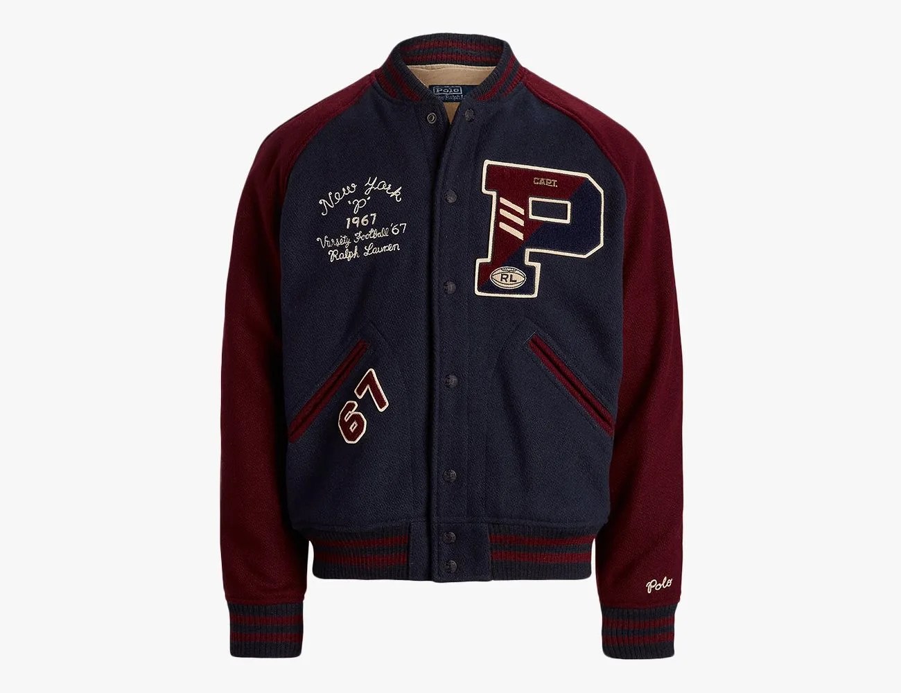 Wool-Blend Letterman Jacket