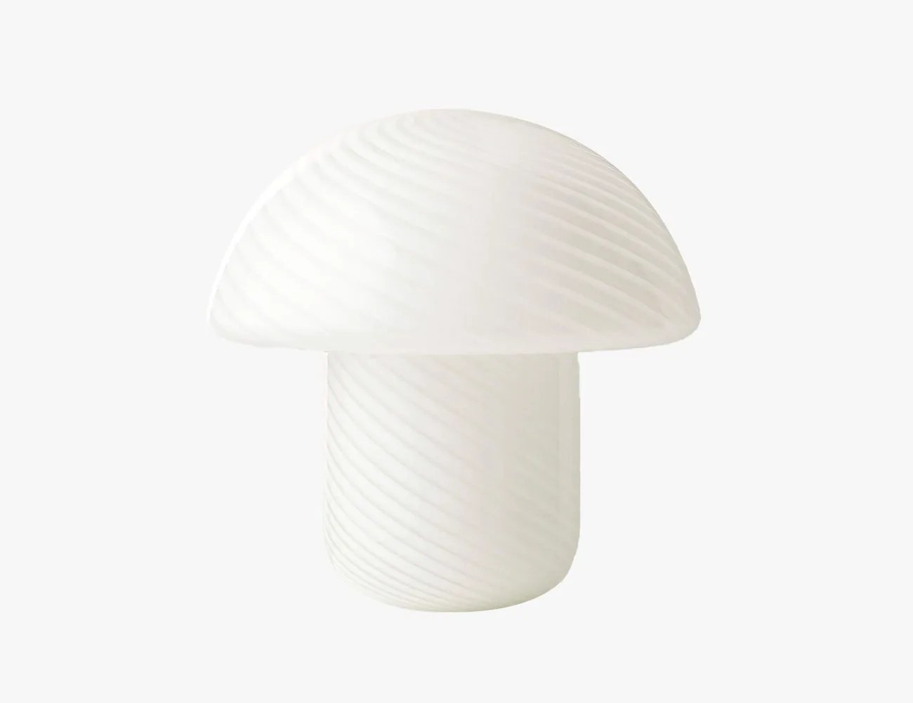 cb2 senza white glass table lamp