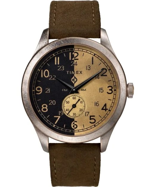 Timex x MadeWorn 41mm Leather Strap Watch