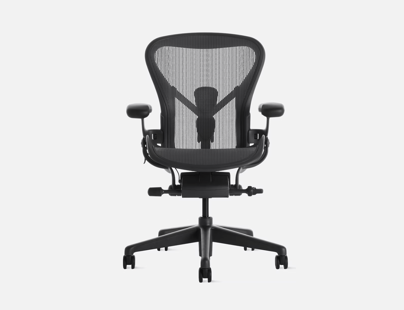 a black herman miller aeron chair