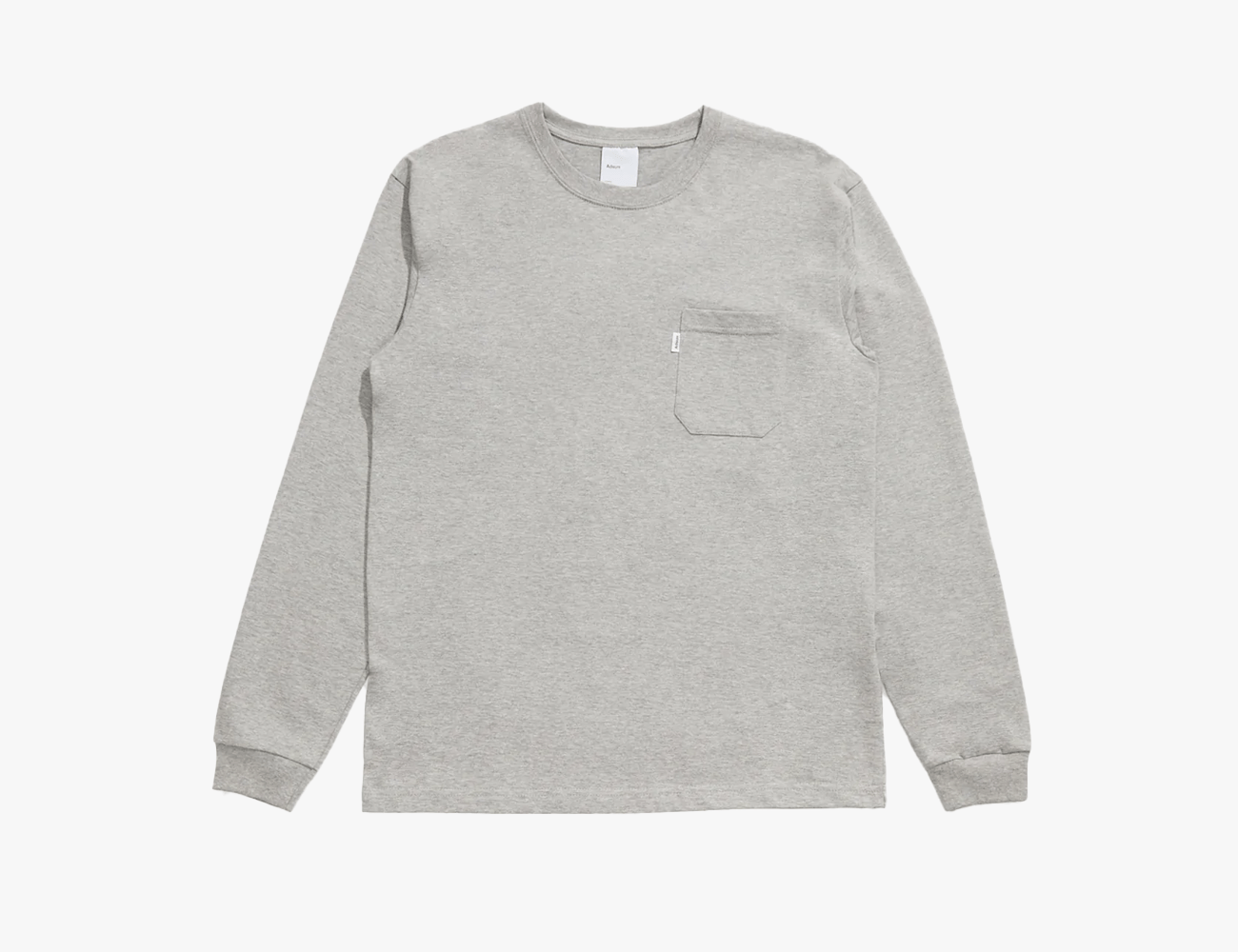 a grey longsleeve shirt with front left breast pocket