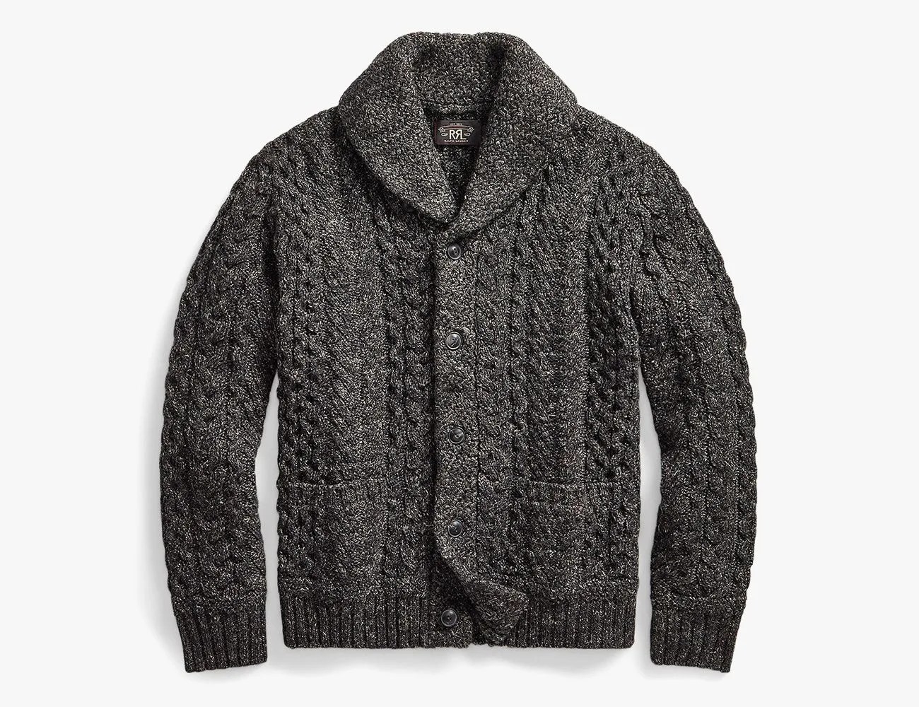 RRL Shawl Collar Cableknit Cardigan Sweater