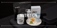 supplements on a workout bench