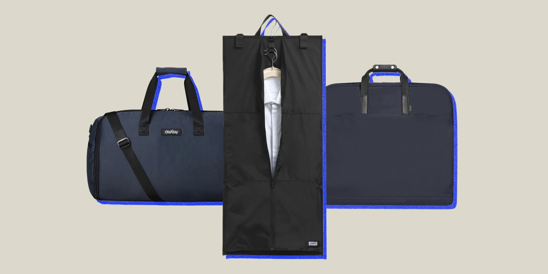 collage of 3 garmet bags