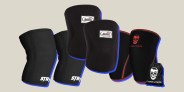 collage of 3 pairs of knee sleeves