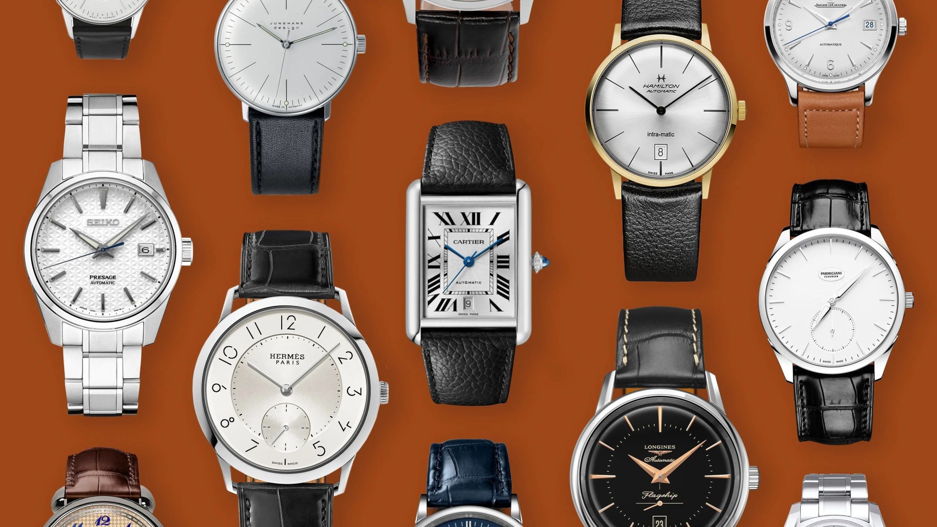 collage of mens dress watches