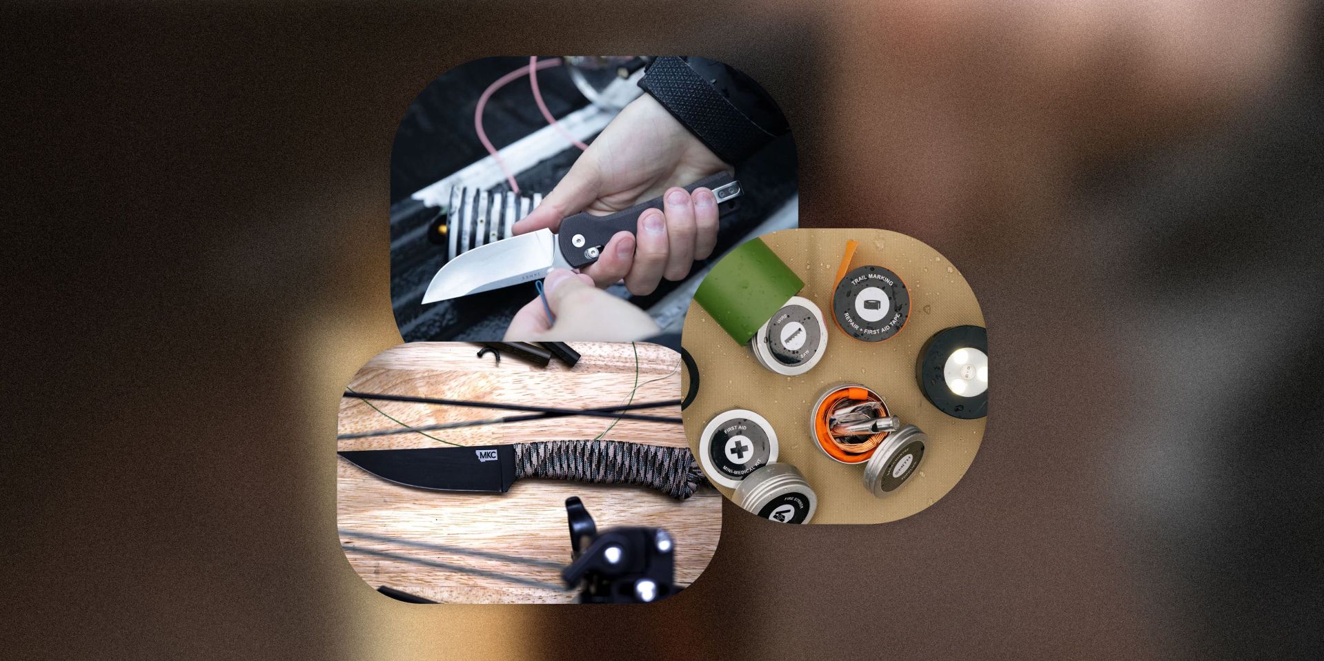 collage of knives