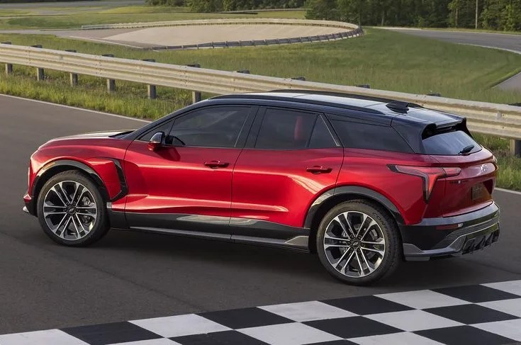 chevrolet blazer ev parked on a track