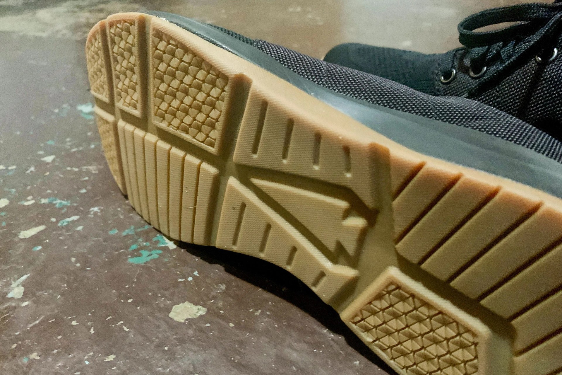underside sole of a goruck ballistic training shoe