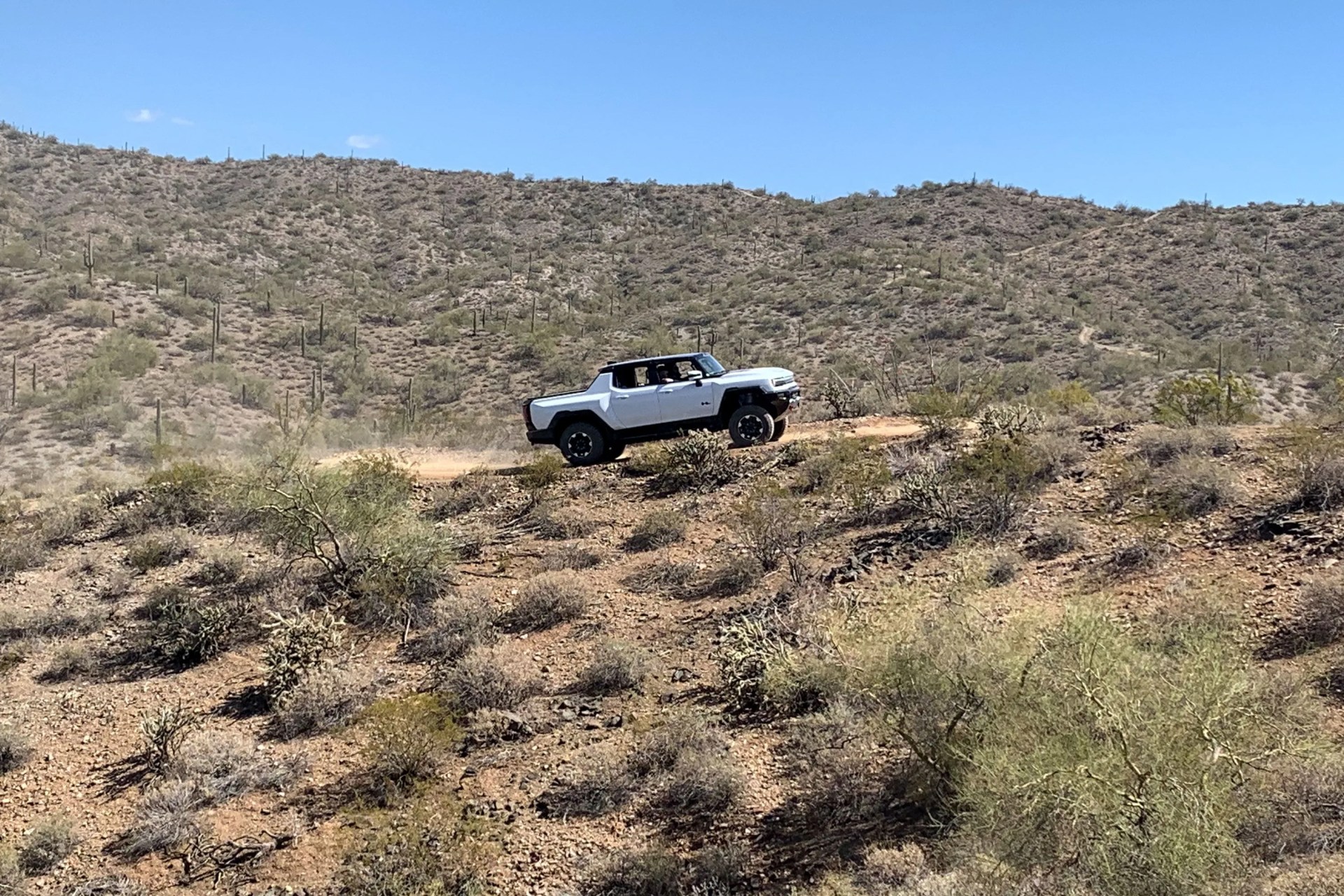 hummer ev sut driving in desert