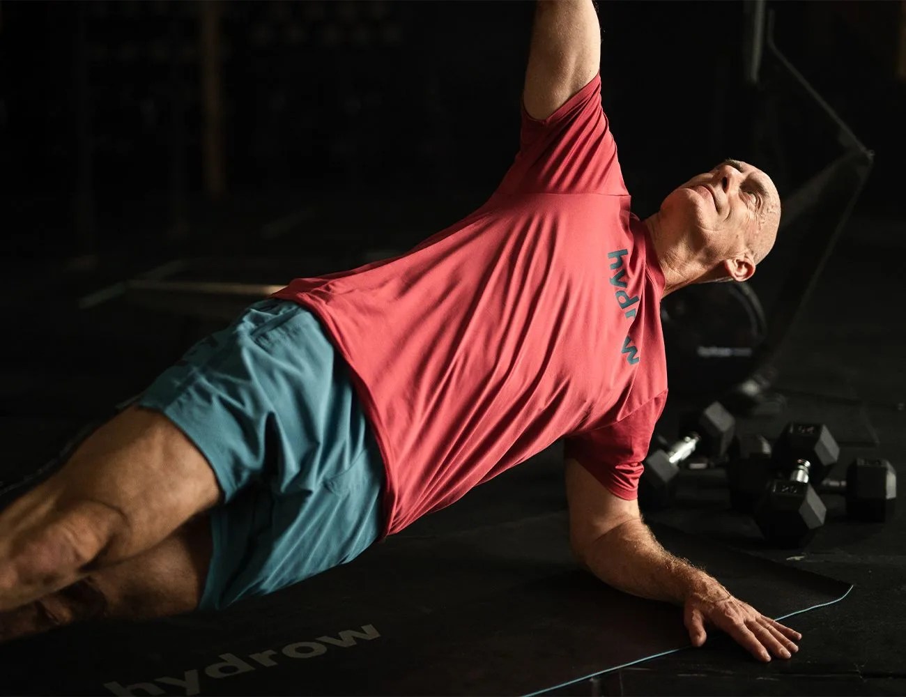 person using the hydrow circuit training