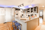 a kitchen set up similar to the tv show seinfeld