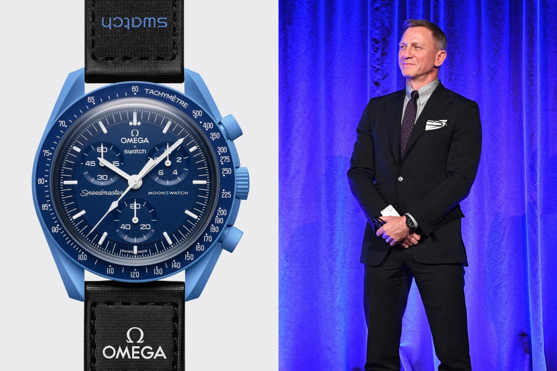 daniel craig and blue plastic watch