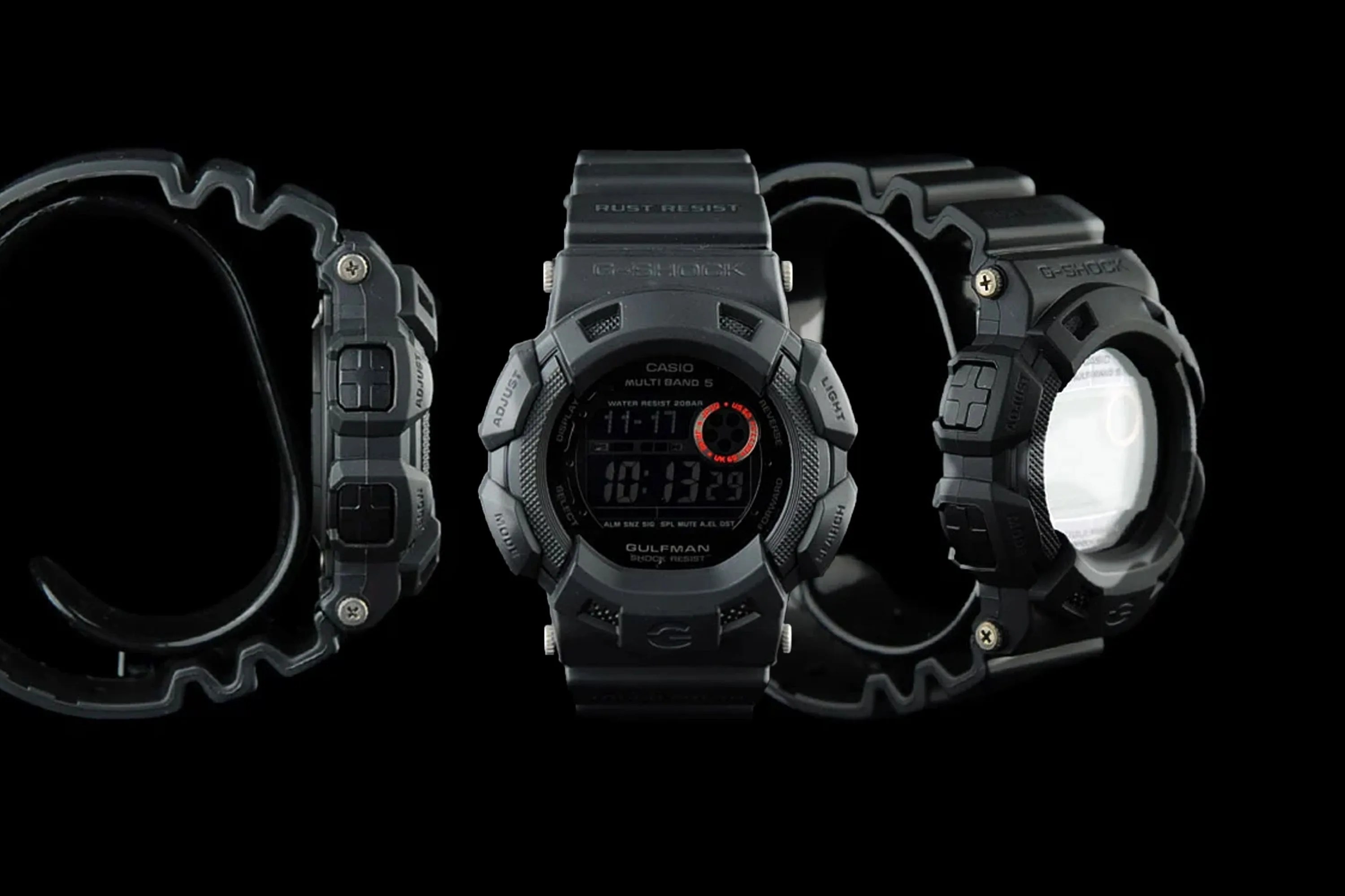 gshock watch with negative lcd screen