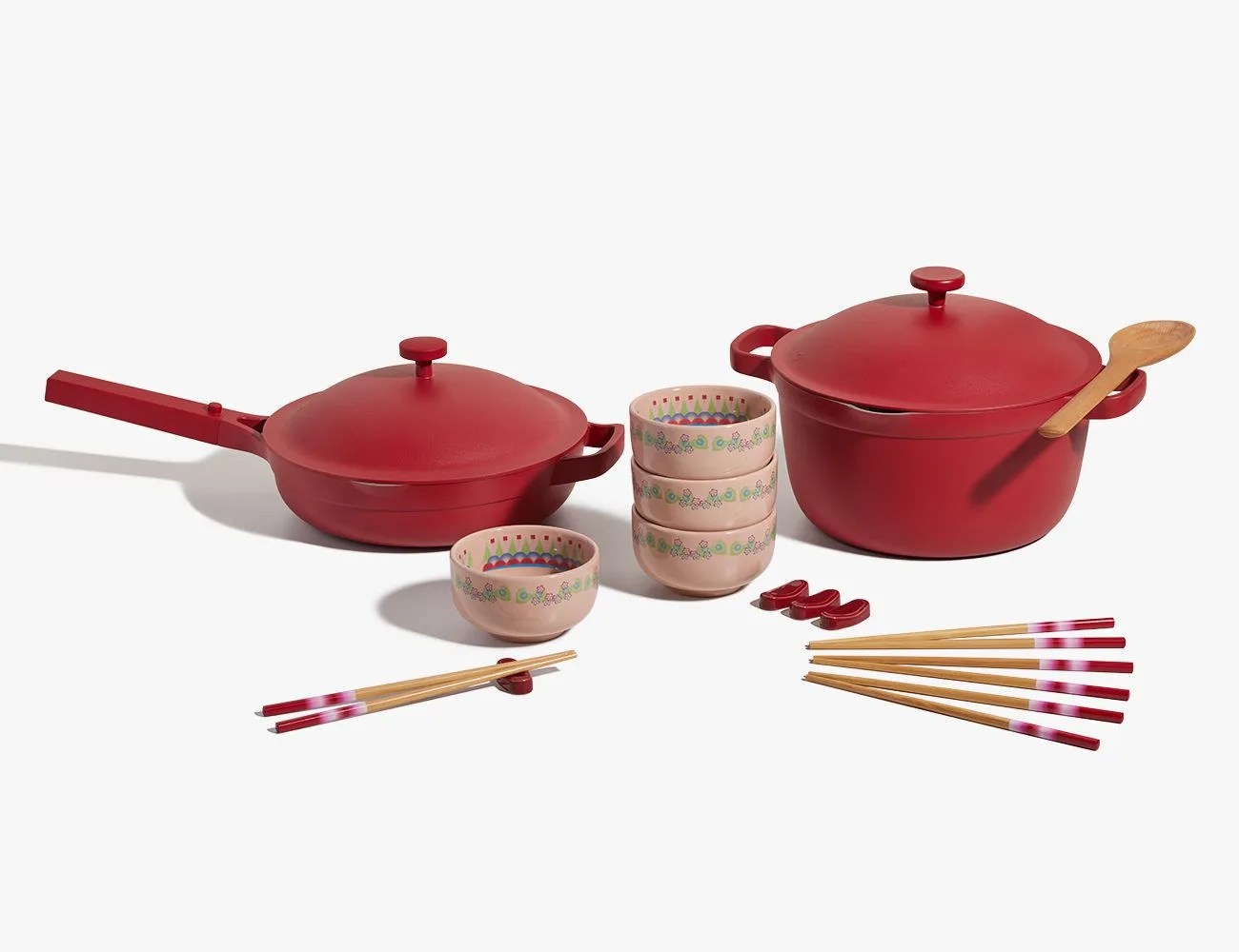 ourplace pots with chopsticks and bowls