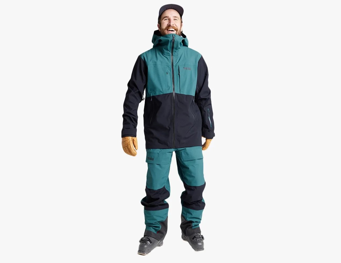 a man in a ski suit