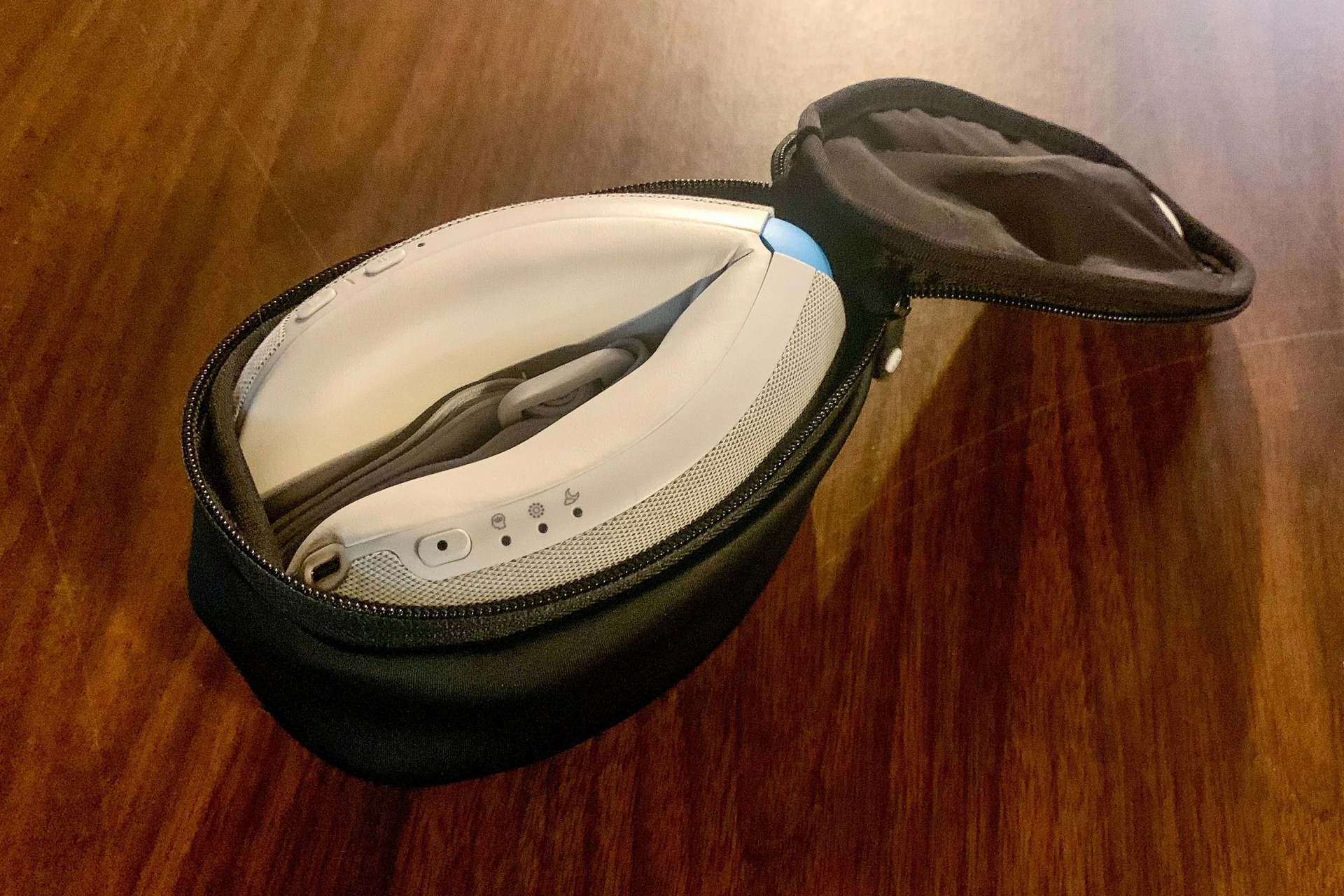 therabody smart goggles folded in a case