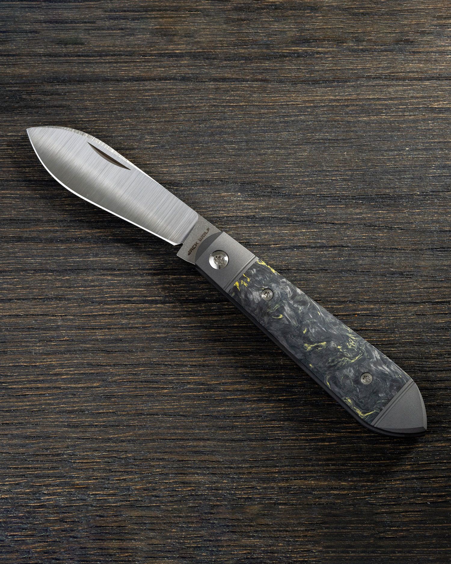 jack wolf knives low drag jack in fat carbon dark matter yellow