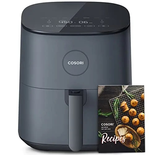 COSORI Air Fryer, 5 QT, 9-in-1 Airfryer Compact Oilless Small Oven, Dishwasher-Safe, 450℉ freidora de aire, 30 Exclusive Recipes, Tempered Glass Display, Nonstick Basket, Quiet, Fit for 1-4 People