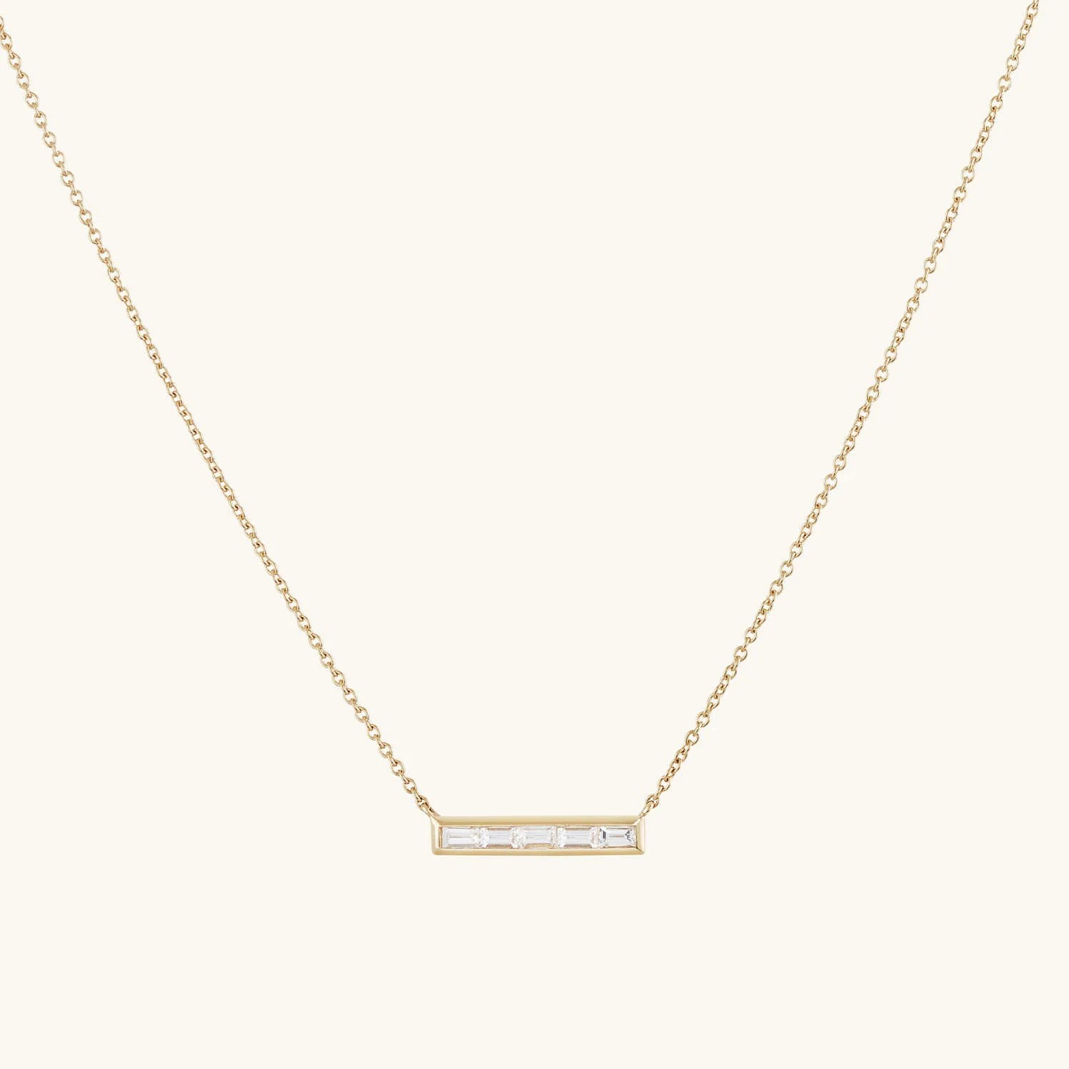 Baguette Diamond Bar Necklace