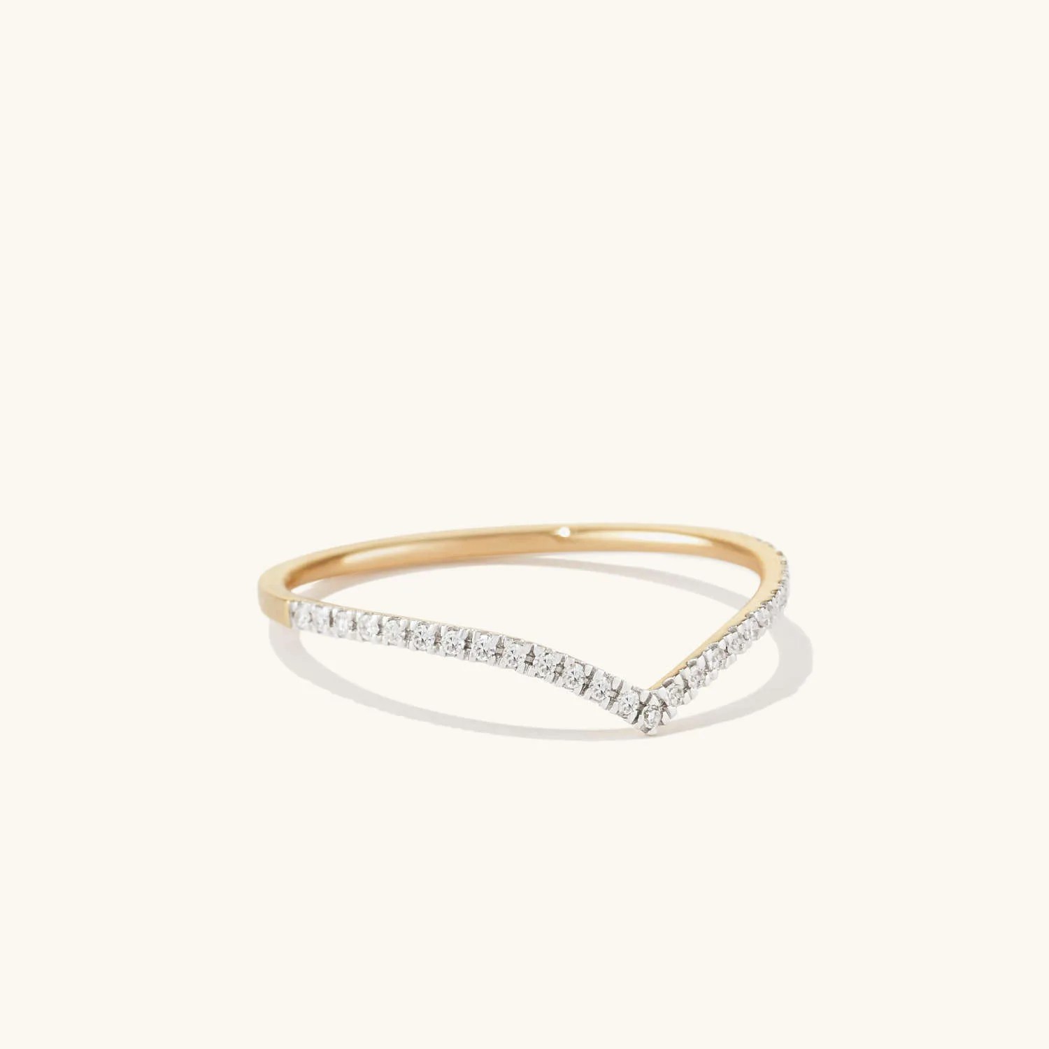 pavé diamond wishbone ring