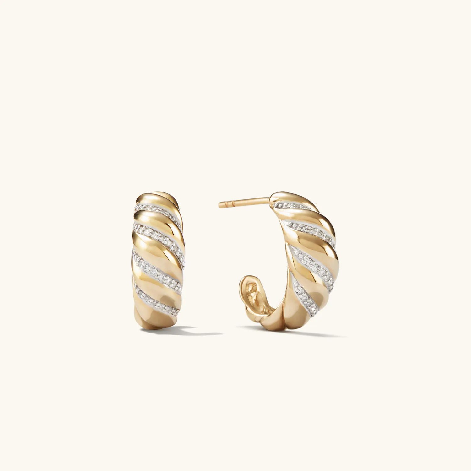 Pavé Diamond Croissant Dôme Hoops
