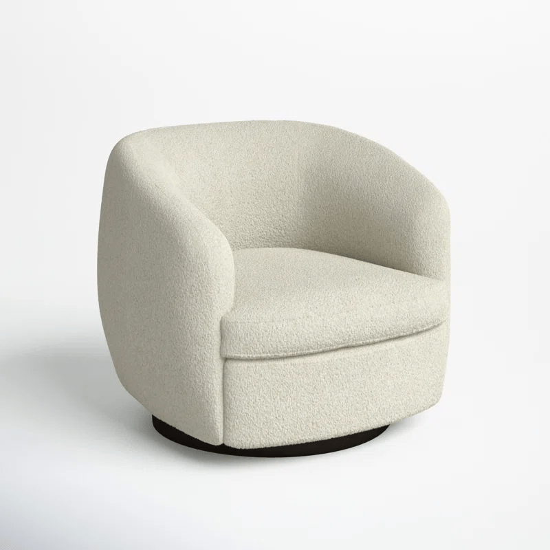 Marcy 34" Wide Polyester Swivel Barrel Chair
