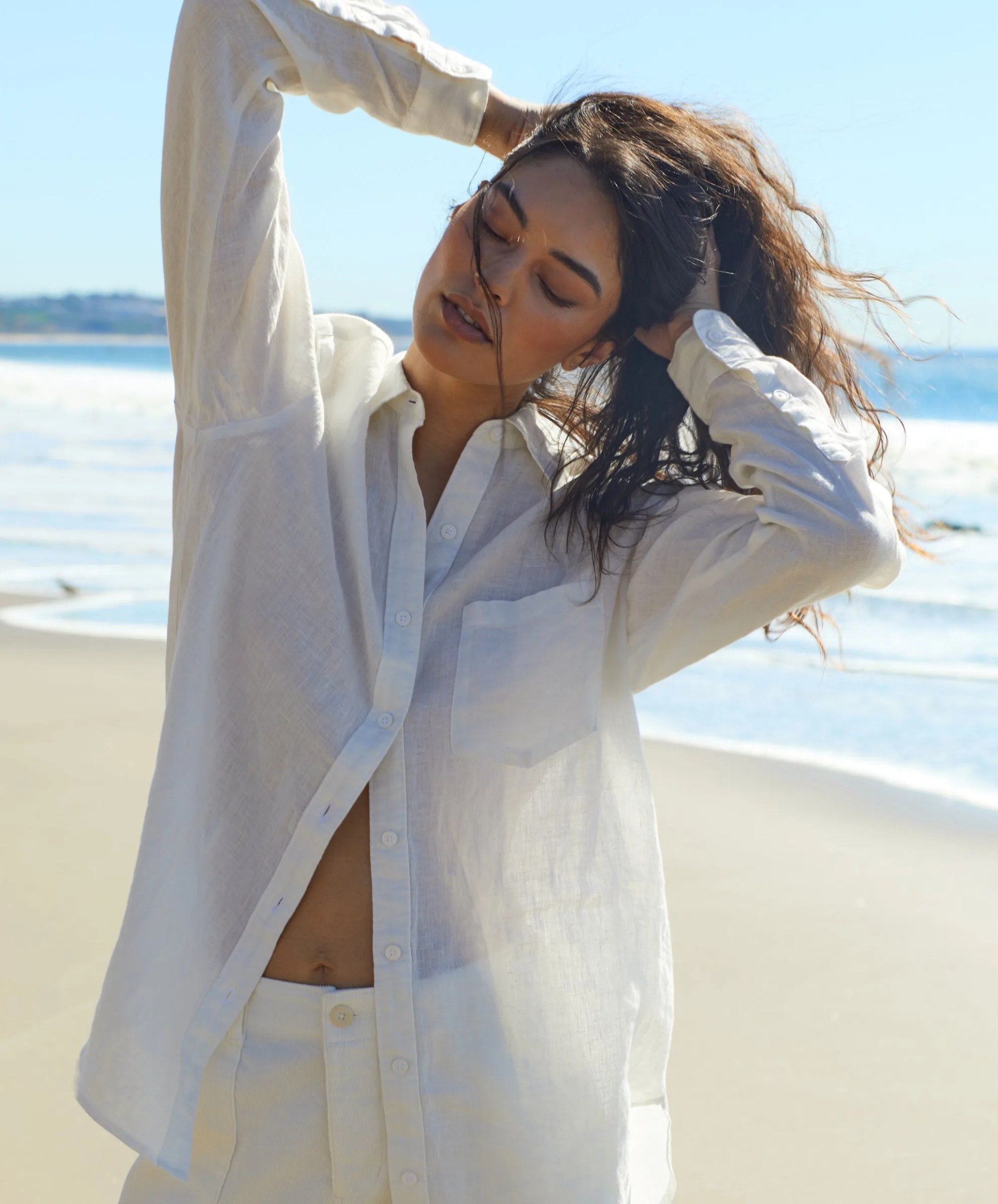 sydney linen boyfriend shirt