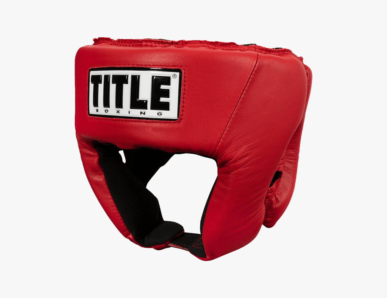 Title USA Boxing Open Face Competition Headgear in red with white and black accents