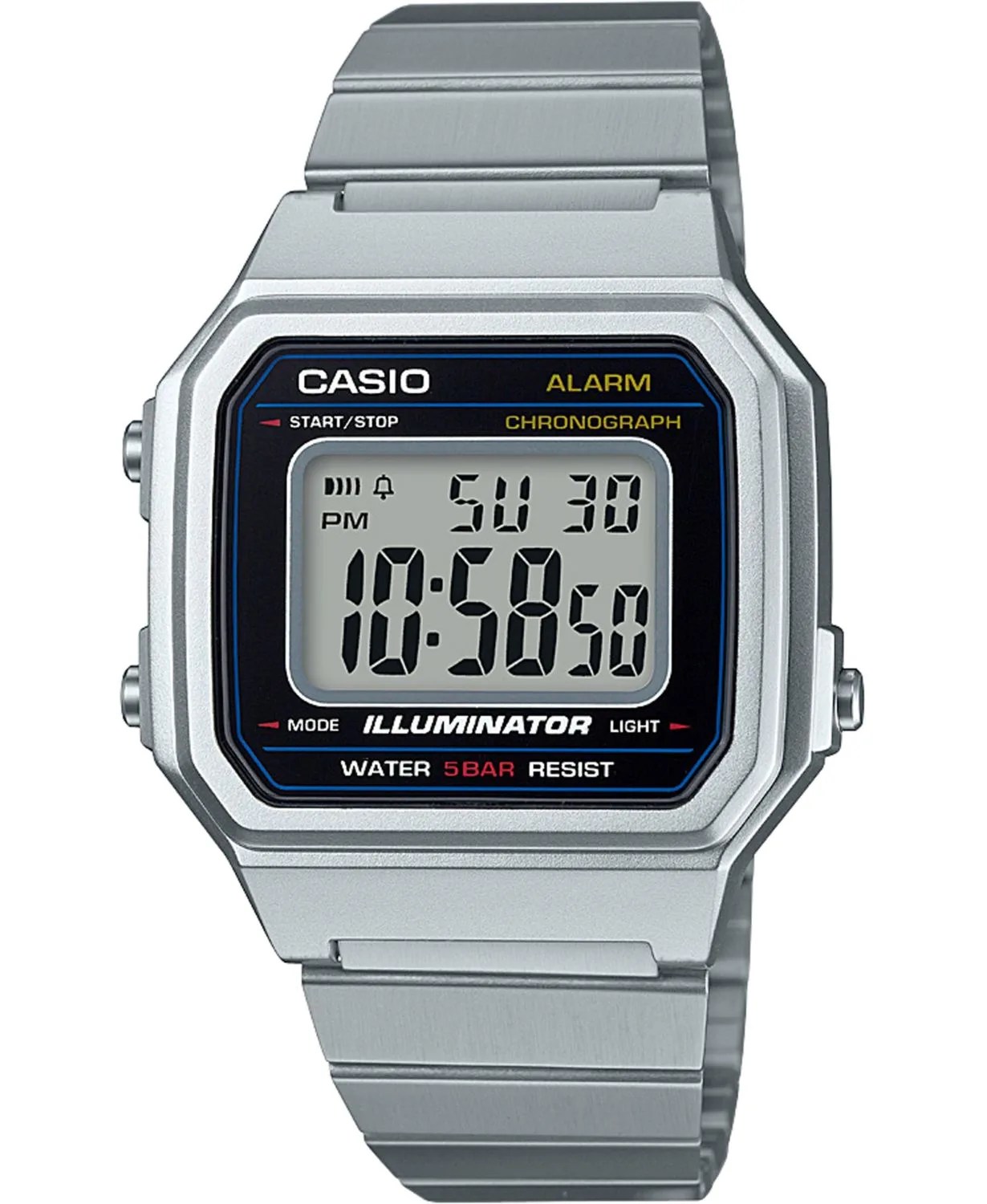 Men's Digital Vintage Stainless Steel Bracelet Watch 43.1mm