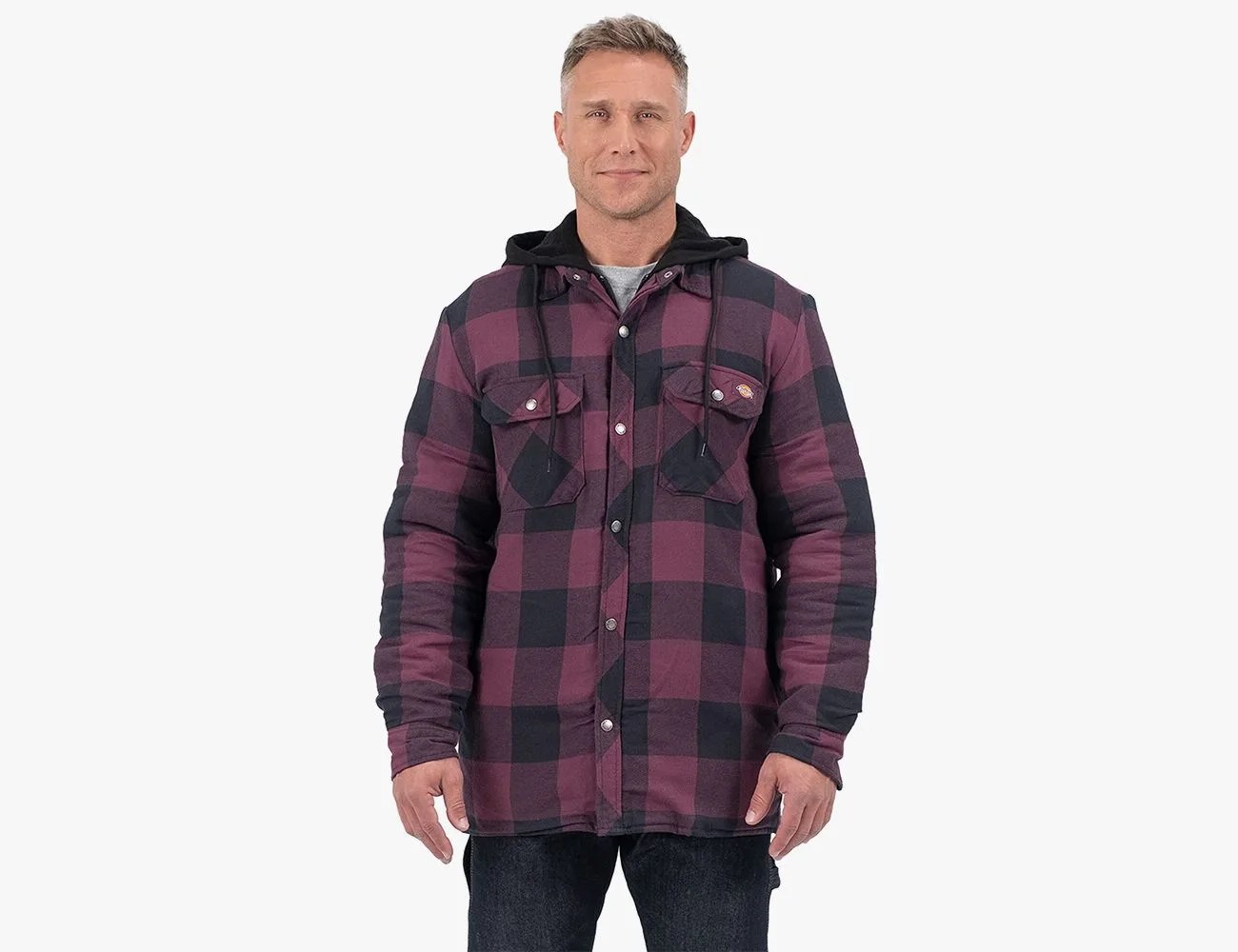 Dickies Hooded Quilted Flannel Shirt Jacket