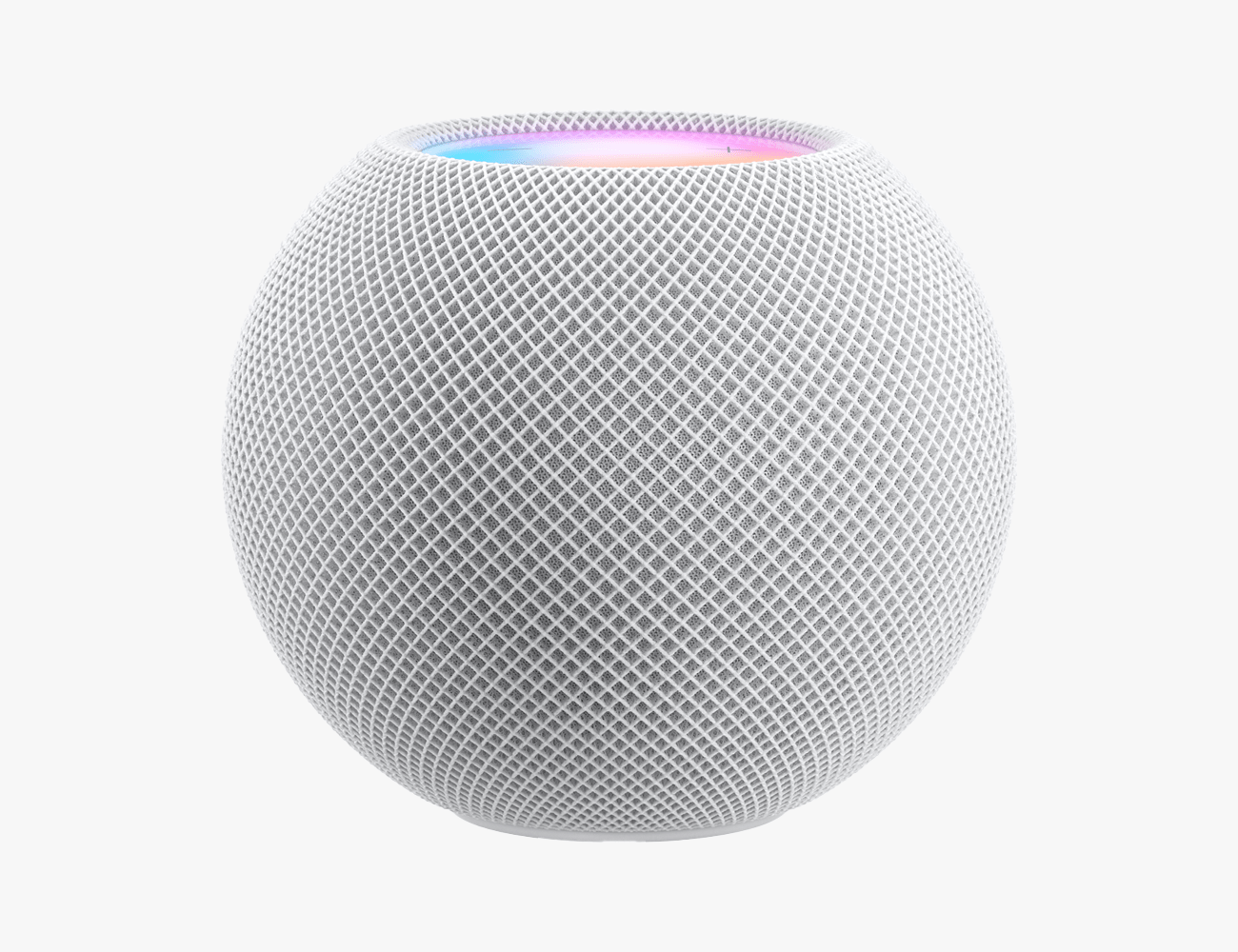 apple homepod mini device in white
