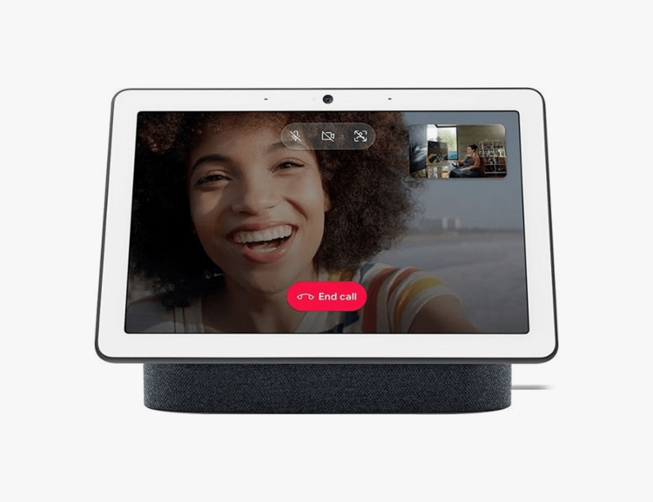 google nest max device in black with white accents