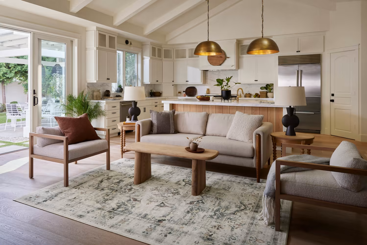 living room and kitchen