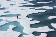 people gathering water in north alaska