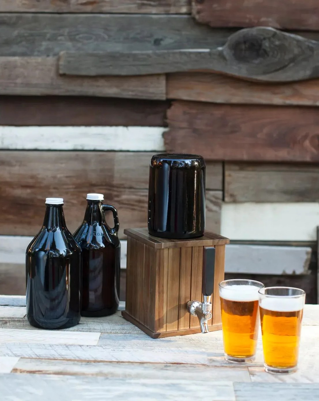 legacy growler beer tap in brown