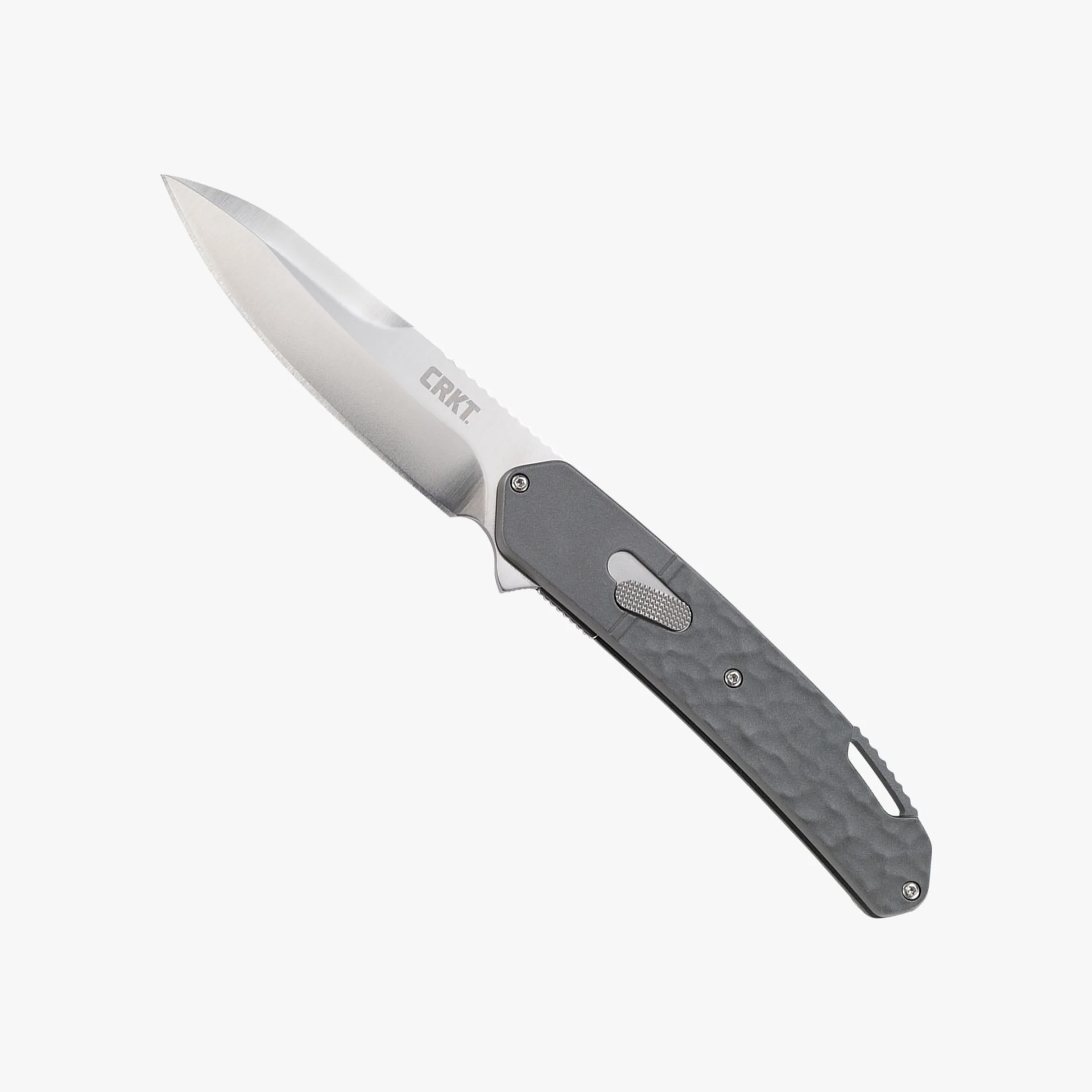 a gray and silver crkt bona fide field knife